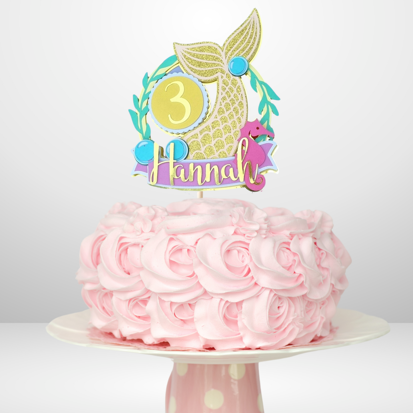 Mermaid Birthday Personalised Cake Topper