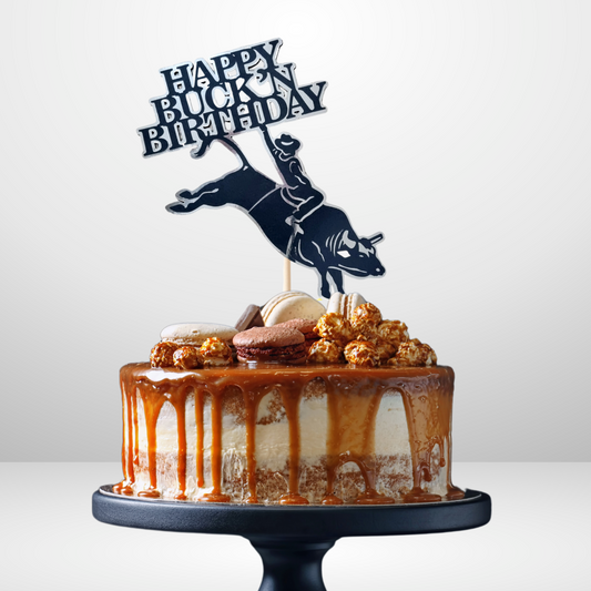 Bucking Bull Rodeo Birthday Personalised Cake Topper