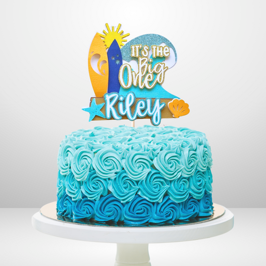 Beach Its a Big One Personalised Birthday Cake Topper