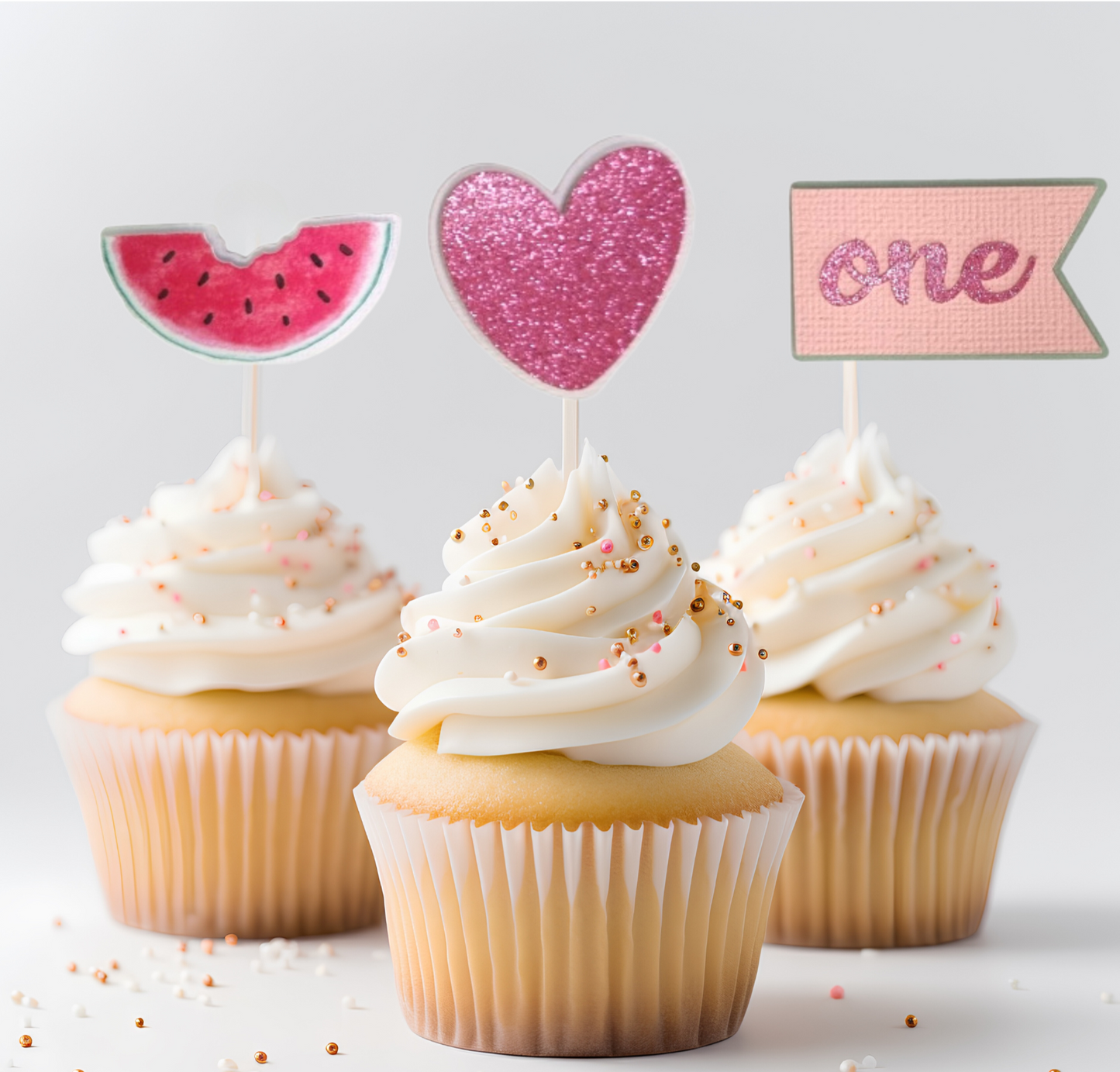 Watermelon Cupcake Toppers