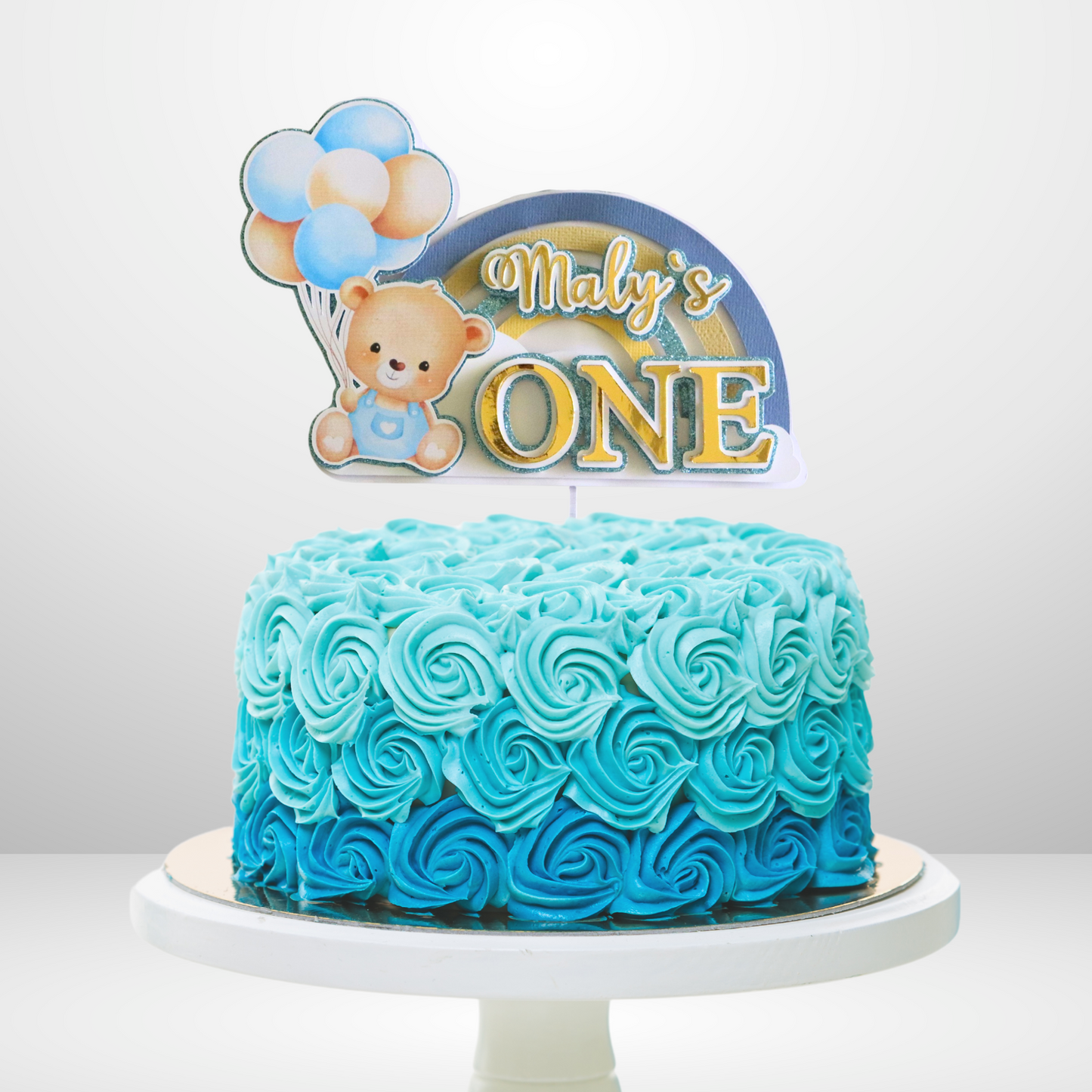 Teddy Bear First Birthday Cake Topper