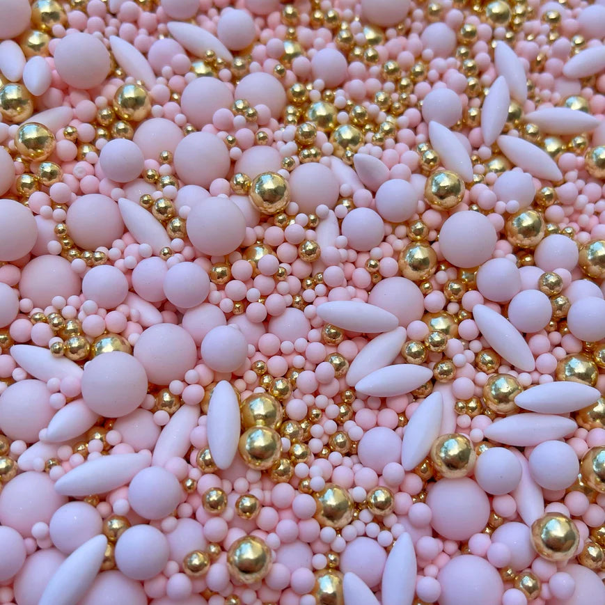 Pink and Gold Deluxe Edible Sprinkles, Cake Decorations, Cake Sprinkles